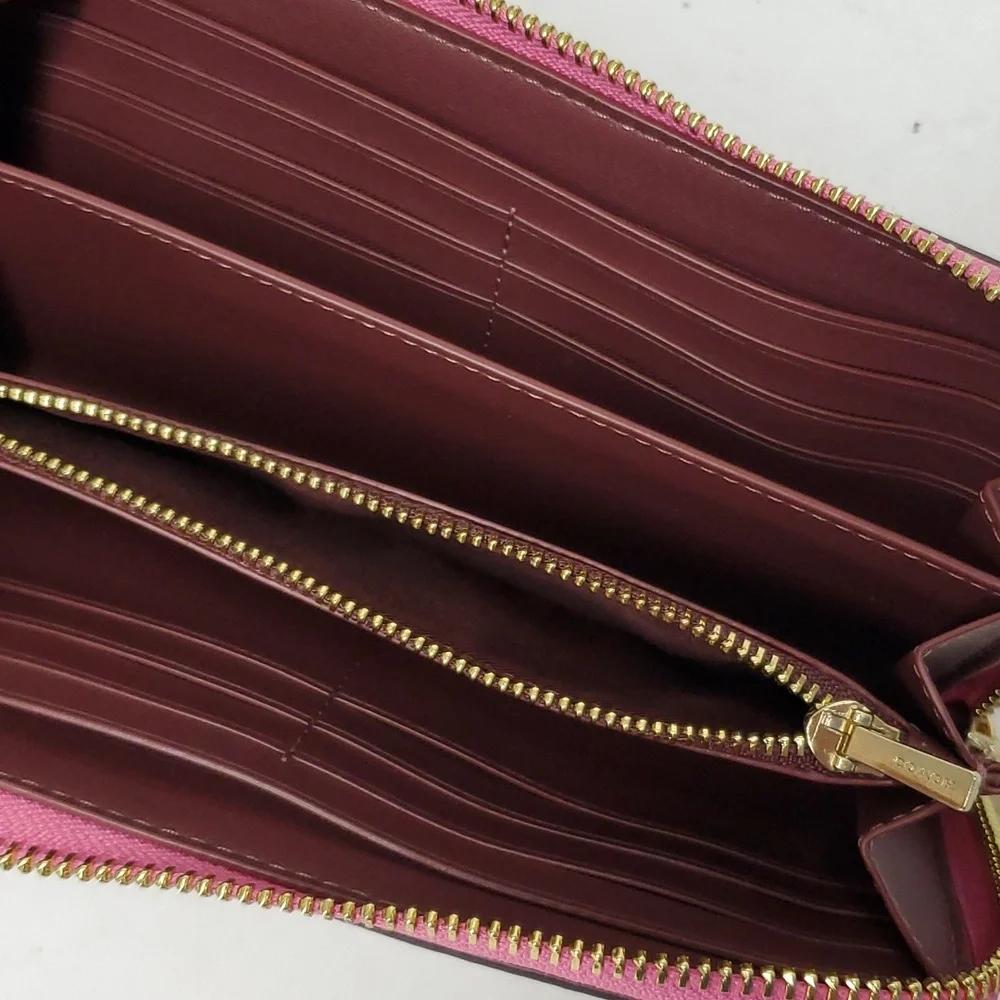 Coach C4452 Long Zip Around Wallet with Detachable Strap, Signature Canvas Sport Purple