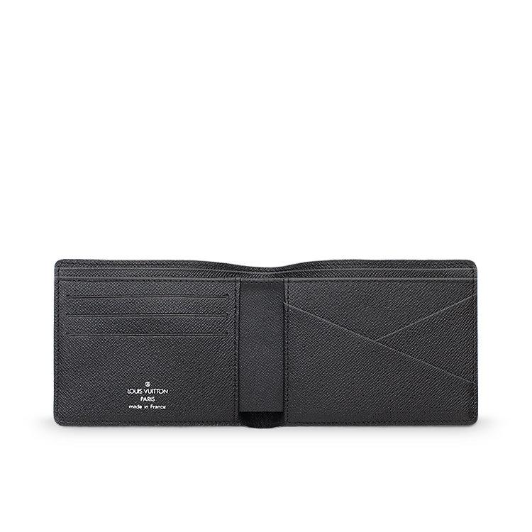 Louis Vuitton Multiple Wallet N62663 Damier Graphite Canvas Men's Bifold Wallet Black/Grey