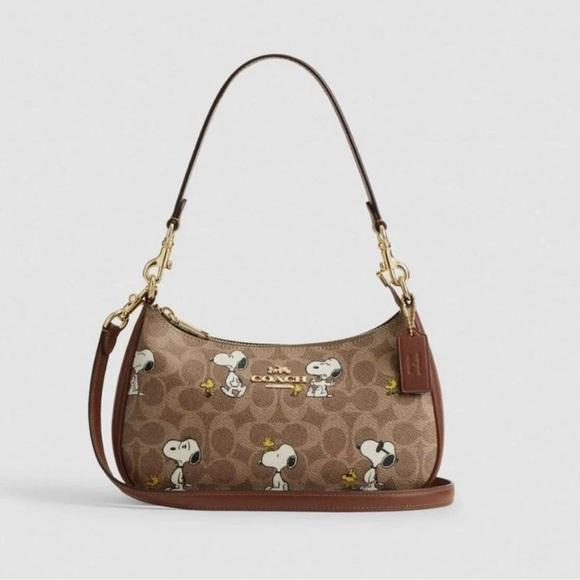 Coach x Peanuts Teri Shoulder Bag in Signature Canvas with Snoopy Print