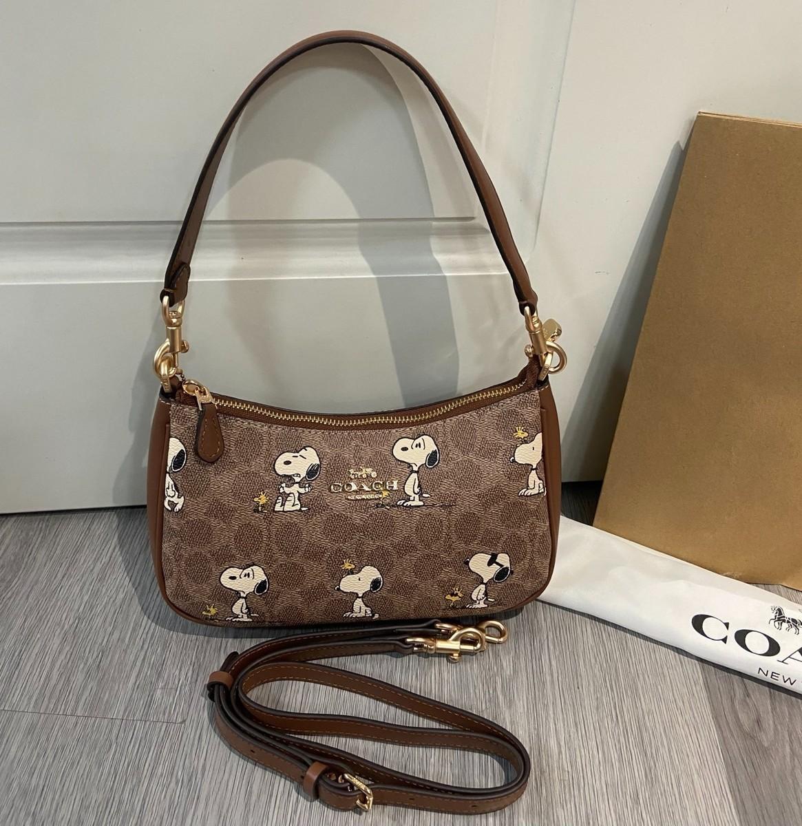 Coach x Peanuts Teri Shoulder Bag in Signature Canvas with Snoopy Print
