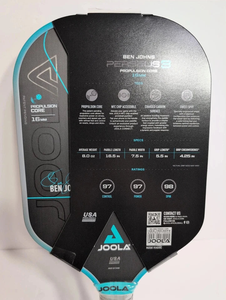 JOOLA Ben Johns Perseus 3S 16mm Carbon Pickleball Paddle